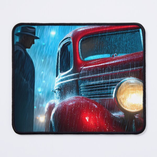 Item preview, Mysterious Vintage Car in the Rainy Night Scene designed and sold by Artessie.