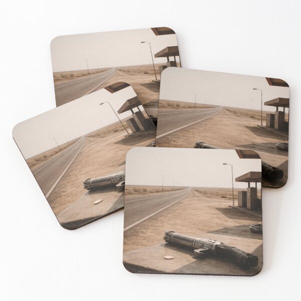 Item preview, Desert Highway Gas Station Weapon Coin Neo Noir Poster designed and sold by Cine8.
