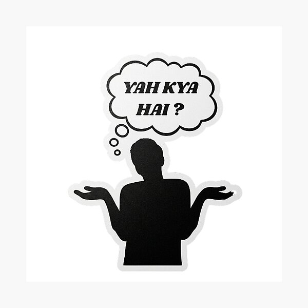 Item preview, Confused Silhouette - "Yah Kya Hai?" (What is this?) designed and sold by mackyartsstudio.