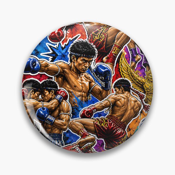 Item preview, Muay Thai Fighting collage  designed and sold by CoolCrazyQuirky.