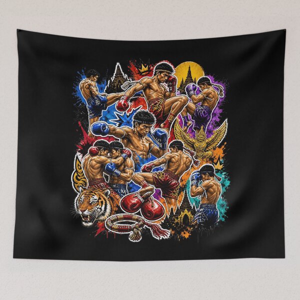 Item preview, Muay Thai Fighting collage  designed and sold by CoolCrazyQuirky.