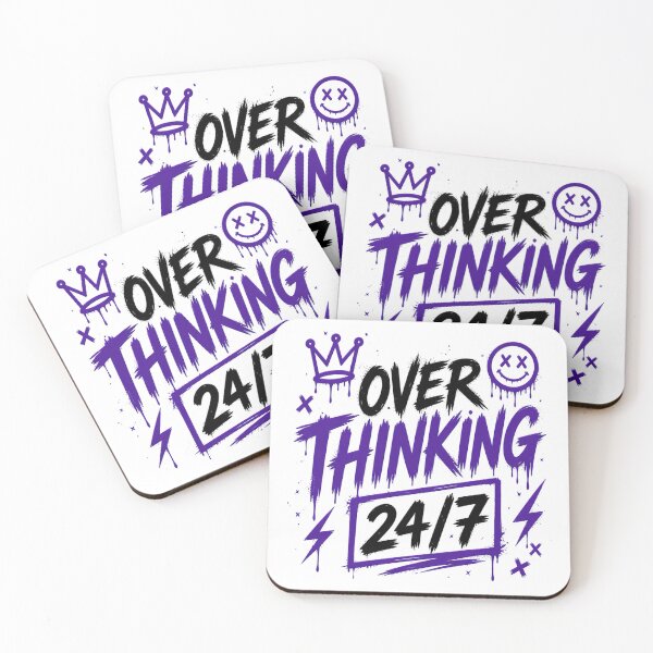 Item preview, Overthinking 24/7 Funny Mental Health Design designed and sold by Grim Static.