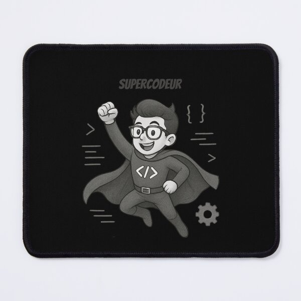 Aperçu de l'œuvre Supercodeur Gris – Tee humoristique sur le code créée et vendue par CtrlAltLaugh.