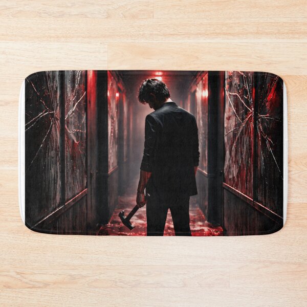Item preview, Man Hammer Bloody Red Corridor Dark Korean Film Poster designed and sold by Cine8.