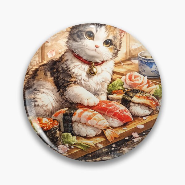 Item preview, cat and sushi designed and sold by MAHjp.