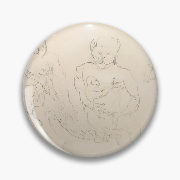 Item preview, Croquis Charge by Henri de Toulouse-Lautrec Surreal Creature Sketch Fine Art Print designed and sold by artofuniverse.