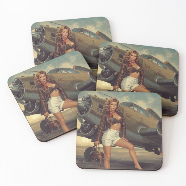 Item preview, Vintage WWII Retro Pin-Up Girl and Aircraft - Classic Aviation Art designed and sold by MissSaylor.