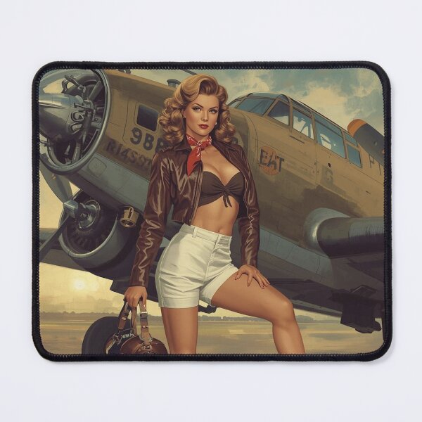 Item preview, Vintage WWII Retro Pin-Up Girl and Aircraft - Classic Aviation Art designed and sold by MissSaylor.
