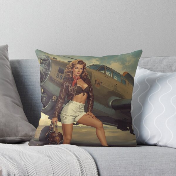 Item preview, Vintage WWII Retro Pin-Up Girl and Aircraft - Classic Aviation Art designed and sold by MissSaylor.