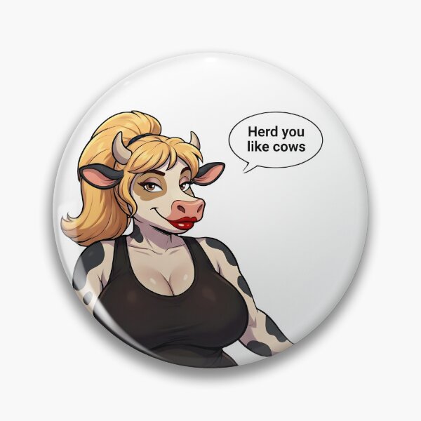 Item preview, Herd You Like Cows – Cute Cow Girl with Blonde Hair and Black Tank Top designed and sold by Trevor Cutler.