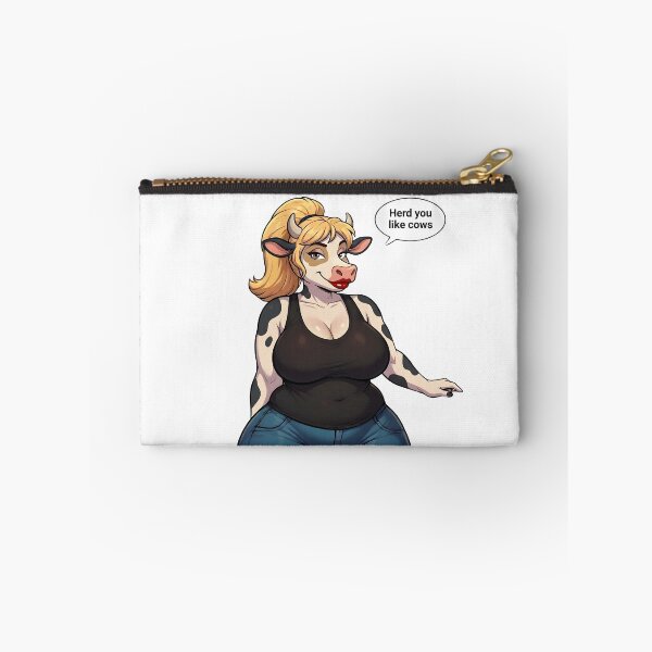 Item preview, Herd You Like Cows – Cute Cow Girl with Blonde Hair and Black Tank Top designed and sold by Trevor Cutler.