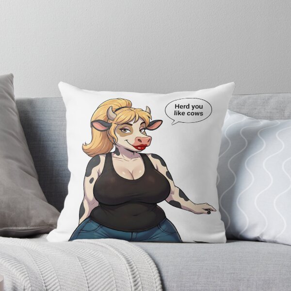 Item preview, Herd You Like Cows – Cute Cow Girl with Blonde Hair and Black Tank Top designed and sold by Trevor Cutler.