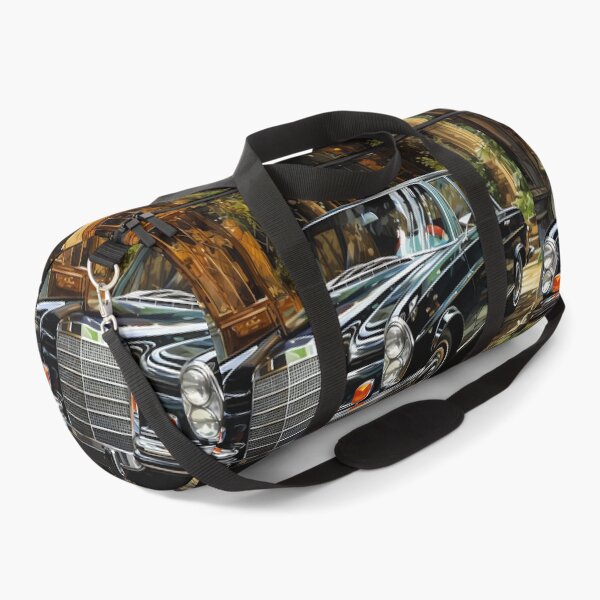Item preview, Vintage Black Luxury Car In Charming Old Street designed and sold by RevUpDesign.
