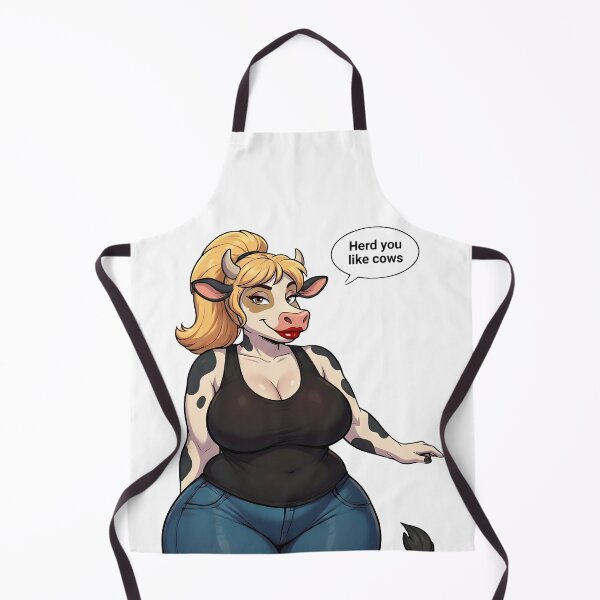 Item preview, Herd You Like Cows – Cute Cow Girl with Blonde Hair and Black Tank Top designed and sold by Trevor Cutler.