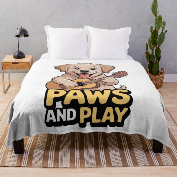 Item preview, Golden Retriever Dog Playing Guitar - Paws and Play Illustration designed and sold by KETO370.