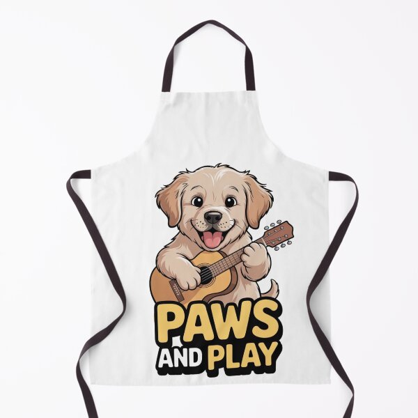 Item preview, Golden Retriever Dog Playing Guitar - Paws and Play Illustration designed and sold by KETO370.