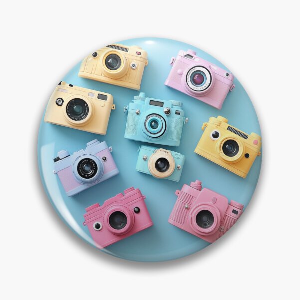 Item preview, Colorful Retro Cameras Flat Lay Pastel Photography Aesthetic Design designed and sold by onubi.