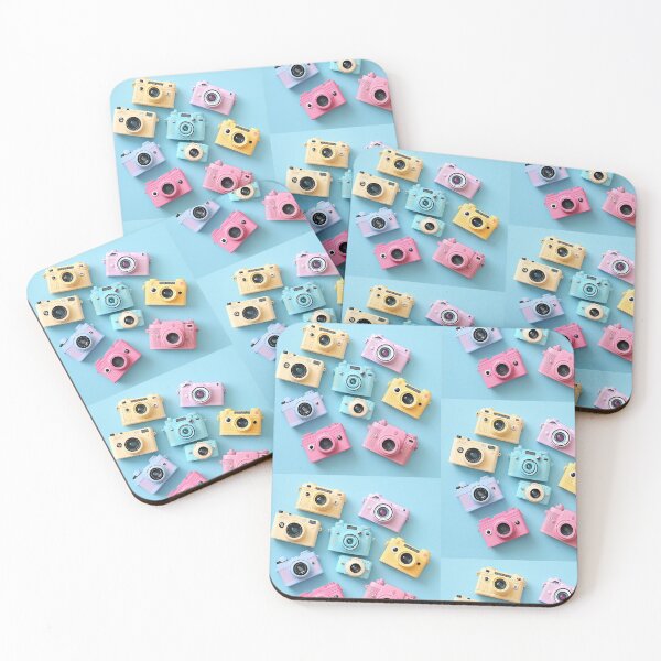 Item preview, Colorful Retro Cameras Flat Lay Pastel Photography Aesthetic Design designed and sold by onubi.