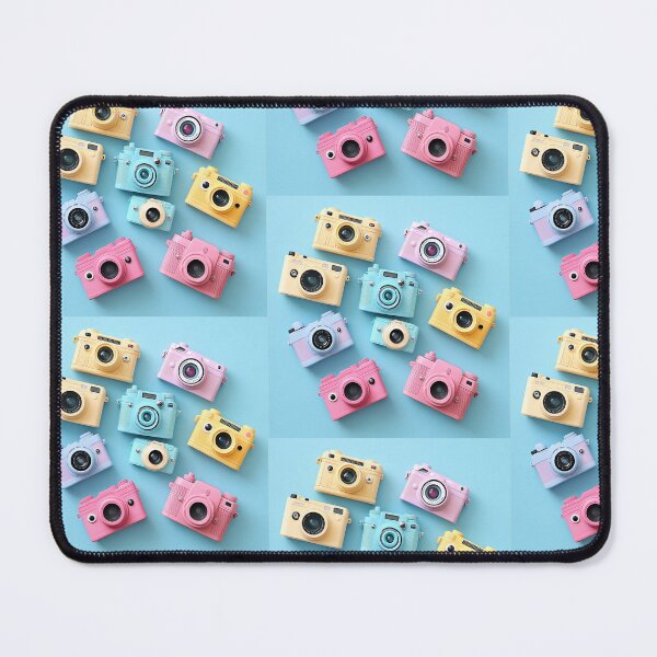 Item preview, Colorful Retro Cameras Flat Lay Pastel Photography Aesthetic Design designed and sold by onubi.