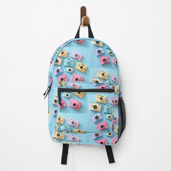 Item preview, Colorful Retro Cameras Flat Lay Pastel Photography Aesthetic Design designed and sold by onubi.