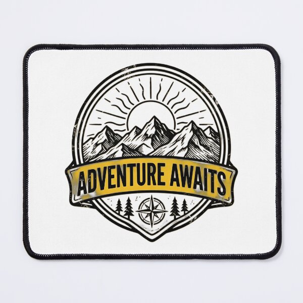 Item preview, Vintage Adventure Awaits Mountain Badge Illustration designed and sold by aashcreat.