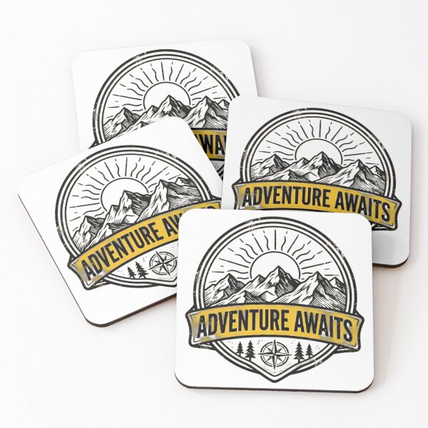 Item preview, Vintage Adventure Awaits Mountain Badge Illustration designed and sold by aashcreat.