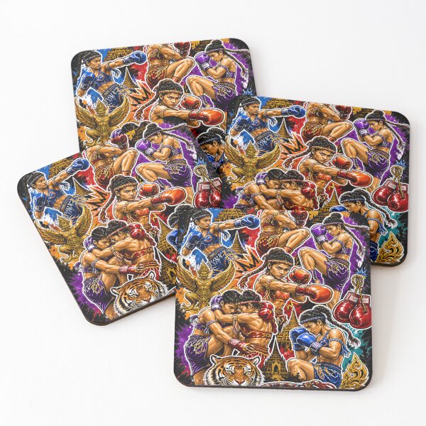 Item preview, Female Muay Thai Fighting collage  designed and sold by CoolCrazyQuirky.