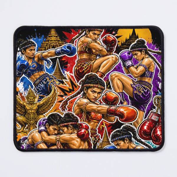 Item preview, Female Muay Thai Fighting collage designed and sold by CoolCrazyQuirky.