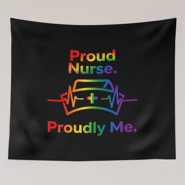 Item preview, Pride Month Nurse Gift – Proud Nurse LGBTQ Rainbow Design for Healthcare Workers designed and sold by Im-Ara.
