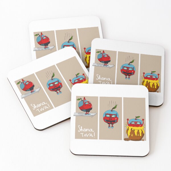 Item preview, Shana Tova Dive – Funny Honey Dipped Apple Art designed and sold by MyxaART.
