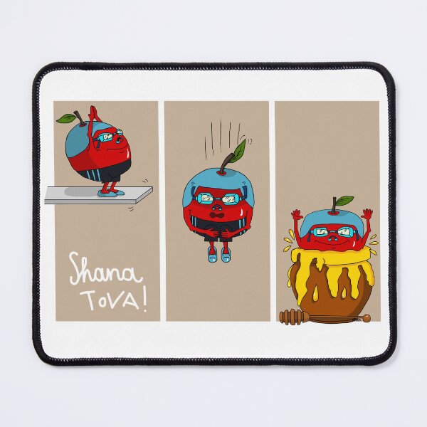 Item preview, Shana Tova Dive – Funny Honey Dipped Apple Art designed and sold by MyxaART.