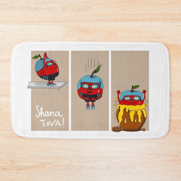 Item preview, Shana Tova Dive – Funny Honey Dipped Apple Art designed and sold by MyxaART.