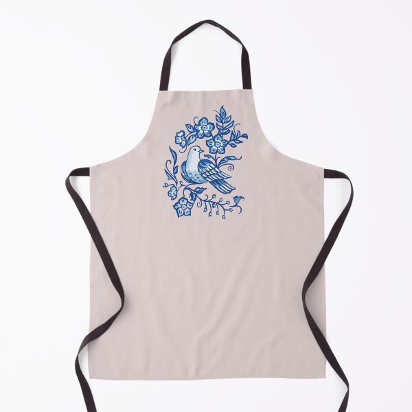 Item preview, Vintage Blue and White Bird Floral Art designed and sold by Faty-Art.