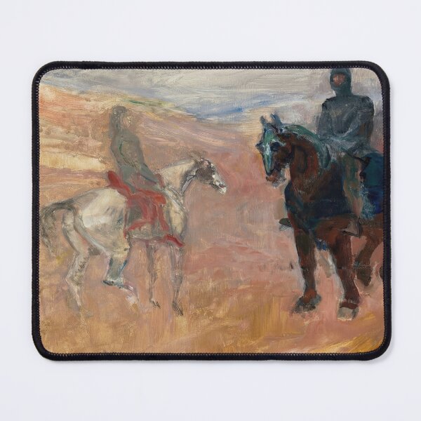 Item preview, Deux Chevaliers En Armure by Henri de Toulouse-Lautrec: Vintage Equestrian Knight Fine Art Print designed and sold by artofuniverse.