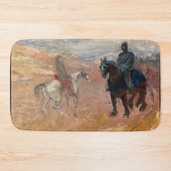 Item preview, Deux Chevaliers En Armure by Henri de Toulouse-Lautrec: Vintage Equestrian Knight Fine Art Print designed and sold by artofuniverse.