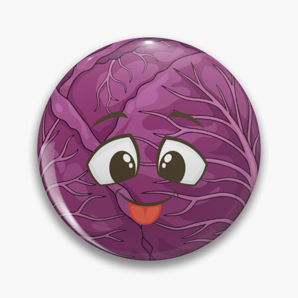 Item preview, Cute Purple Cabbage Kawaii Design | Funny Red Cabbage Cartoon | Aesthetic Veggie Art Sticker designed and sold by Pandey14.