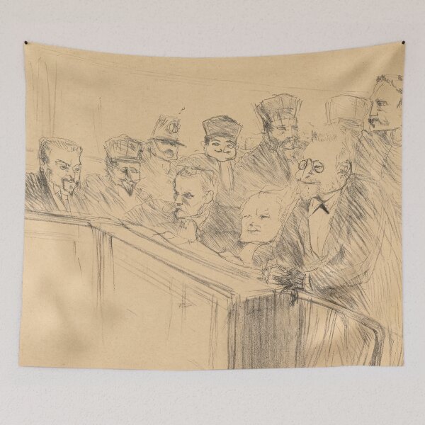 Item preview, Dupas Déposition by Henri de Toulouse-Lautrec: Vintage Courtroom Sketch Fine Art Print designed and sold by artofuniverse.
