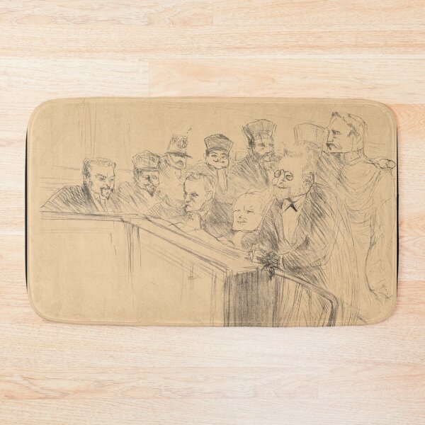 Item preview, Dupas Déposition by Henri de Toulouse-Lautrec: Vintage Courtroom Sketch Fine Art Print designed and sold by artofuniverse.
