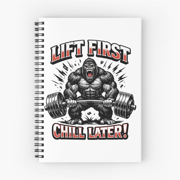 Item preview, Lift First Chill Later Angry Gorilla Weightlifting Gym Motivational designed and sold by Owcomm.