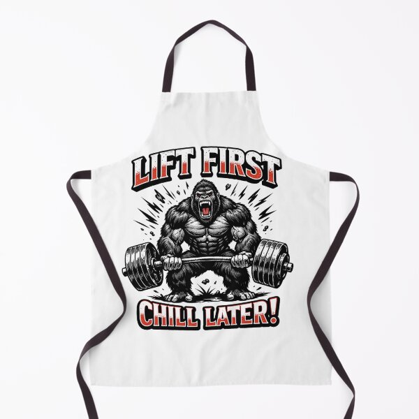 Item preview, Lift First Chill Later Angry Gorilla Weightlifting Gym Motivational designed and sold by Owcomm.