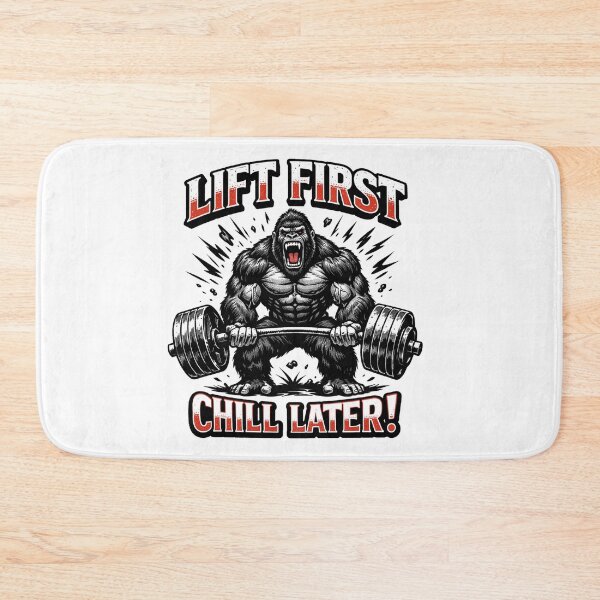 Item preview, Lift First Chill Later Angry Gorilla Weightlifting Gym Motivational designed and sold by Owcomm.