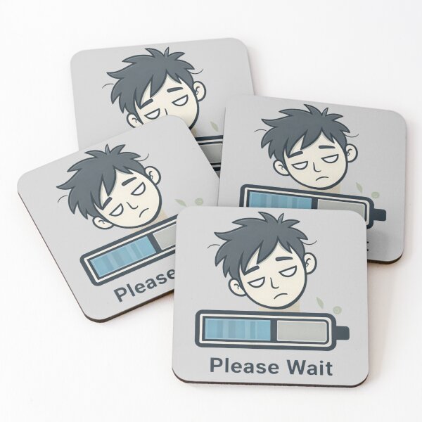 Item preview, Social Battery Low - Please Wait Funny Illustration designed and sold by ChaosNest.