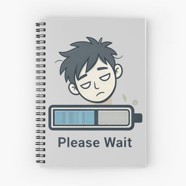 Item preview, Social Battery Low - Please Wait Funny Illustration designed and sold by ChaosNest.