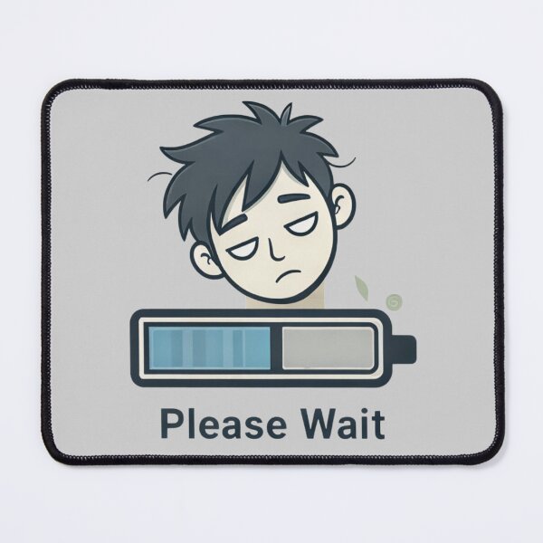 Item preview, Social Battery Low - Please Wait Funny Illustration designed and sold by ChaosNest.