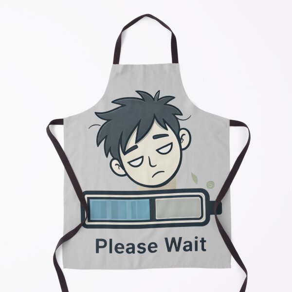 Item preview, Social Battery Low - Please Wait Funny Illustration designed and sold by ChaosNest.