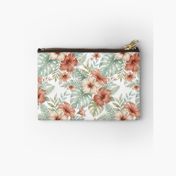 Item preview, Vintage Hawaiian Red Hibiscus and Sage Monstera Leaf Pattern designed and sold by warayut.