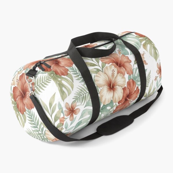 Item preview, Vintage Hawaiian Red Hibiscus and Sage Monstera Leaf Pattern designed and sold by warayut.