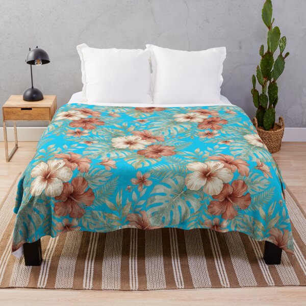 Item preview, Vintage Hawaiian Red Hibiscus and Sage Monstera Leaf Pattern designed and sold by warayut.