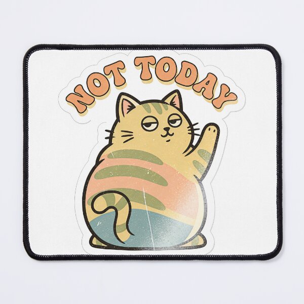 Item preview, Not Today Cat – Vintage Kawaii Lazy Cat Sticker | Retro Aesthetic designed and sold by mayatA-rt.