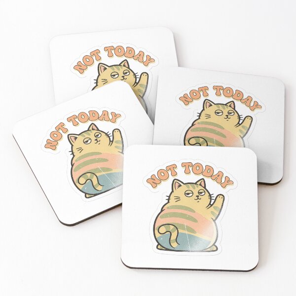 Item preview, Not Today Cat – Vintage Kawaii Lazy Cat Sticker | Retro Aesthetic designed and sold by mayatA-rt.